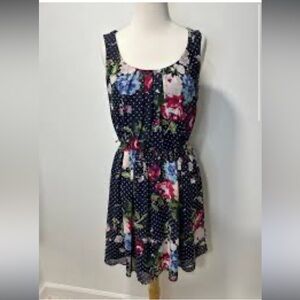 Women’s By&By navy polka dot floral dress size small